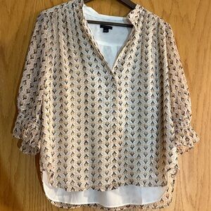 Patterned Cream Blouse
